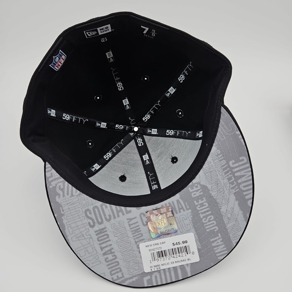 New Era 59Fifty NFL Baltimore Ravens On-Field Black/Silver Size 7 3/8 New - Picture 5 of 5